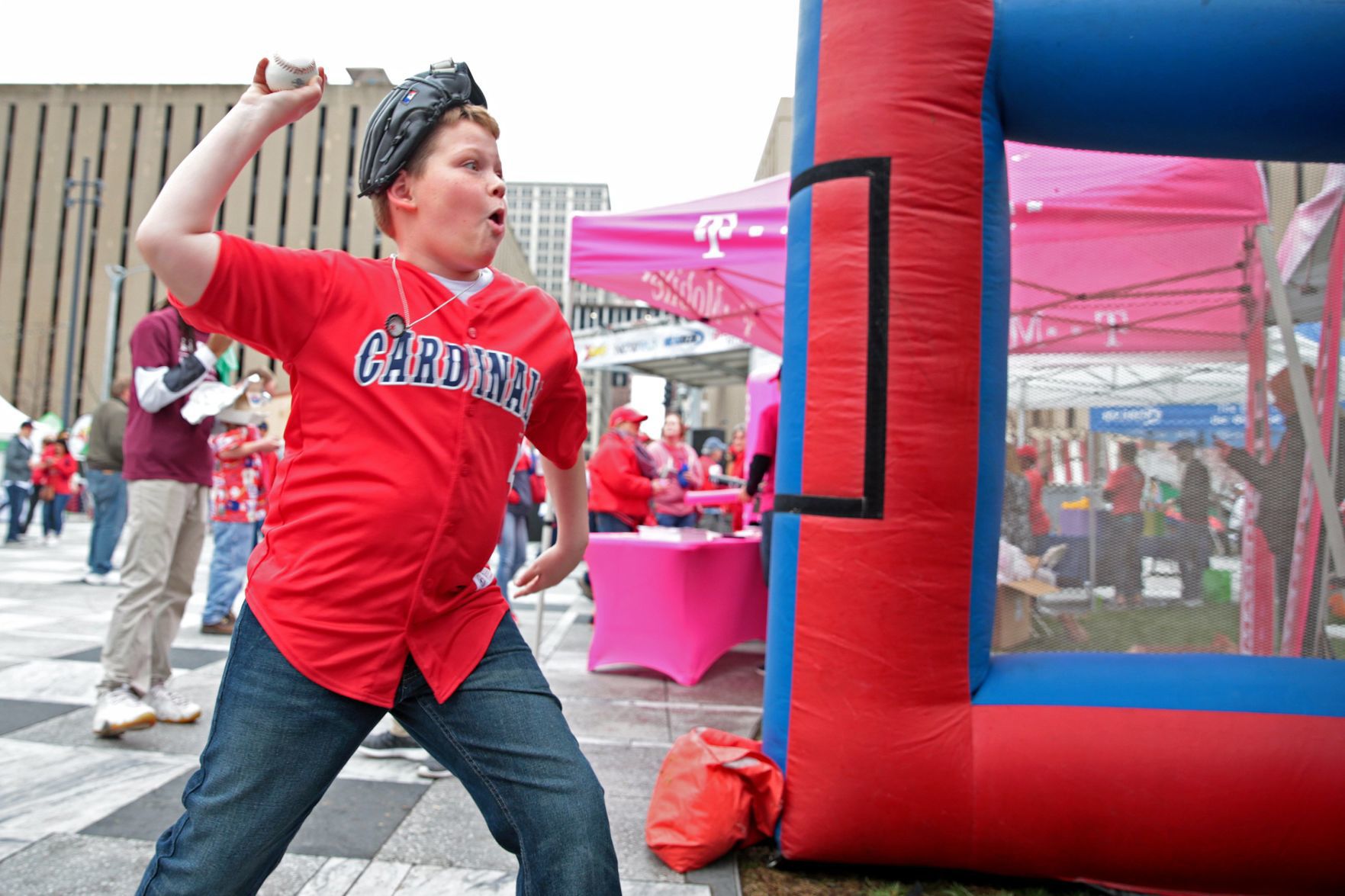 Cardinals home opener festivities at Kiener Plaza